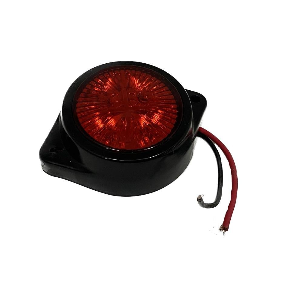 12V-24V İKAZ LAMBASI YUVARLAK KAUÇUK KIRMIZI (4 LEDLİ) (62 MM)
