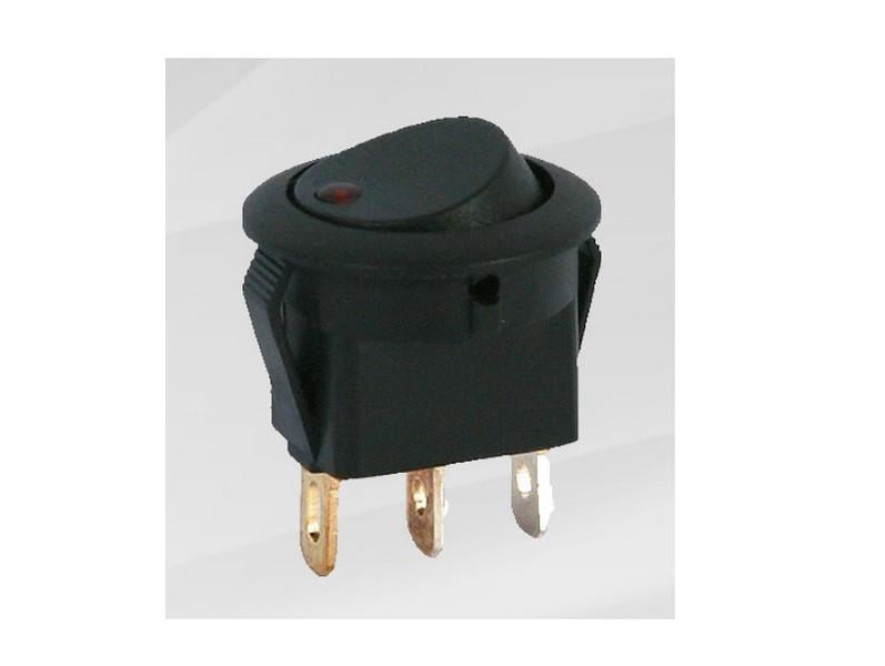 12V TUŞLU ANAHTAR LEDLİ (20 MM) 3 FİŞ (YUVARLAK) SARI