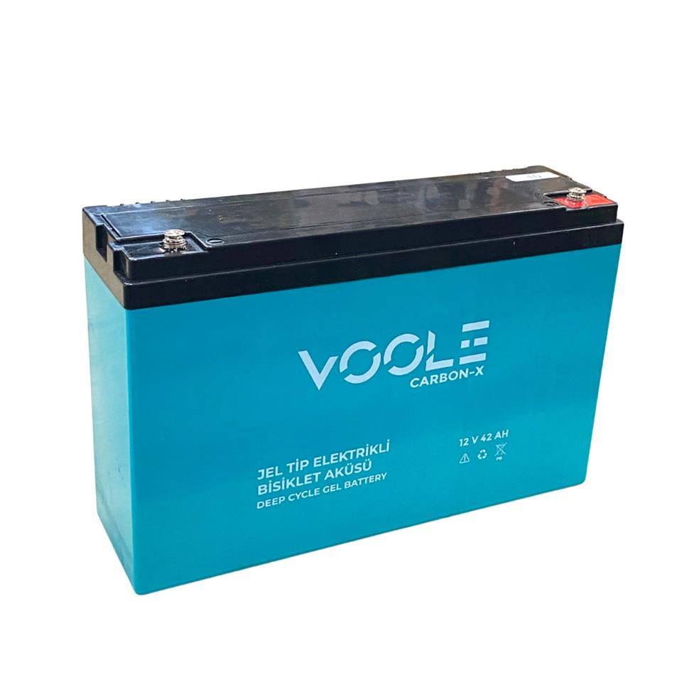 VOLE 12V 42 AH ELEKTRİKLİ BİSİKLET AKÜSÜ DEEP CYCLE GEL BATTERY CARBON-X (265*80*170) (10,3 KG)