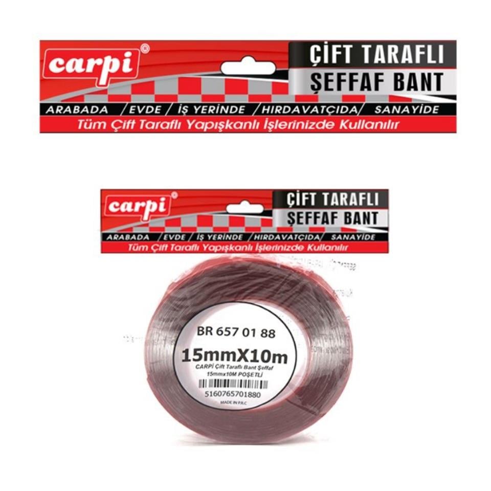 ÇİFT TARAFLI BANT 15 MM X 10 MT ŞEFFAF (SİLİKONLU)