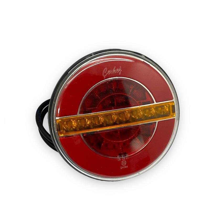 ÇERKEZ 12V-24V STOP LAMBASI YUVARLAK (NEON LEDLİ) (KAYAR SİNYALLİ) (SARI-KIRMIZI) (139*31 MM) E9