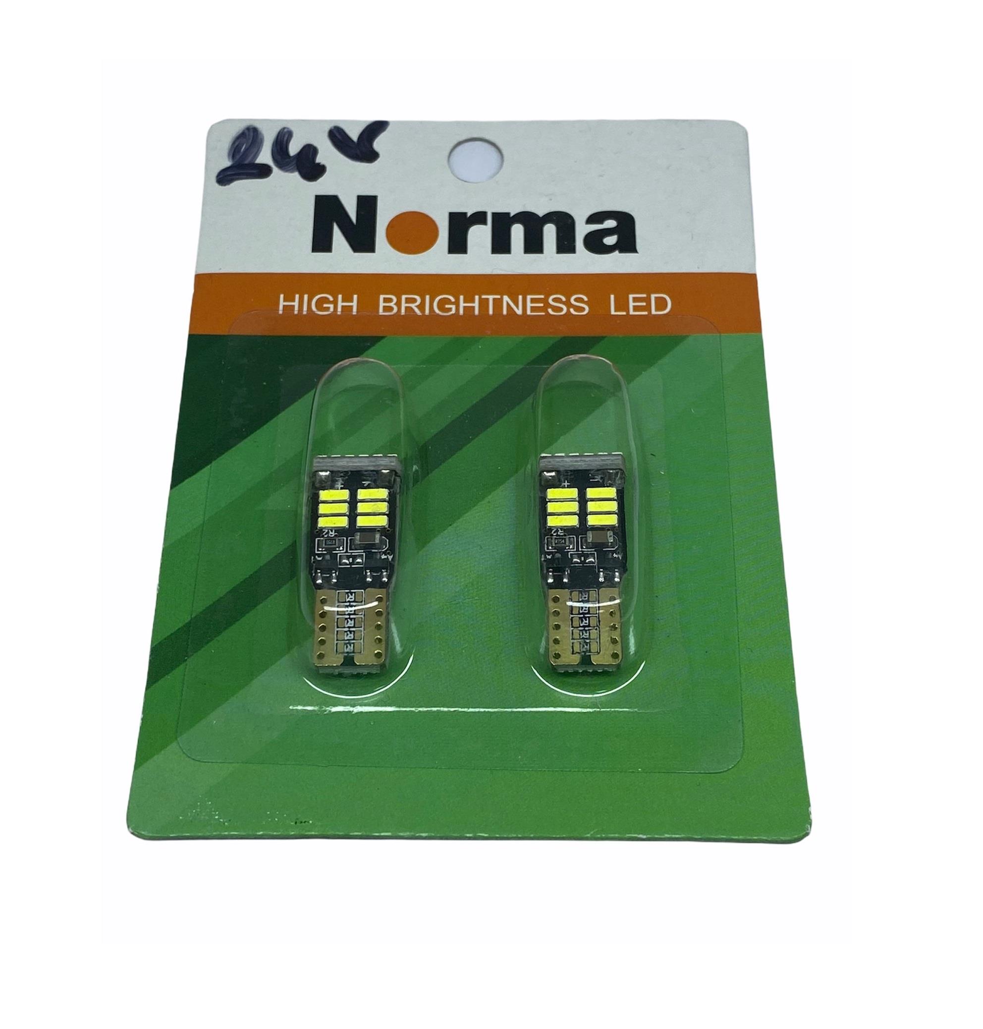 NORMA 12V-24V DİPSİZ AMPUL T10 (18 LEDLİ) BEYAZ CB (2 AD)