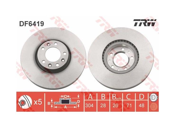 TRW ÖN FREN AYNASI (DİSKİ) CITROEN-IVECO-OPEL-PEUGEOT-TOYOTA