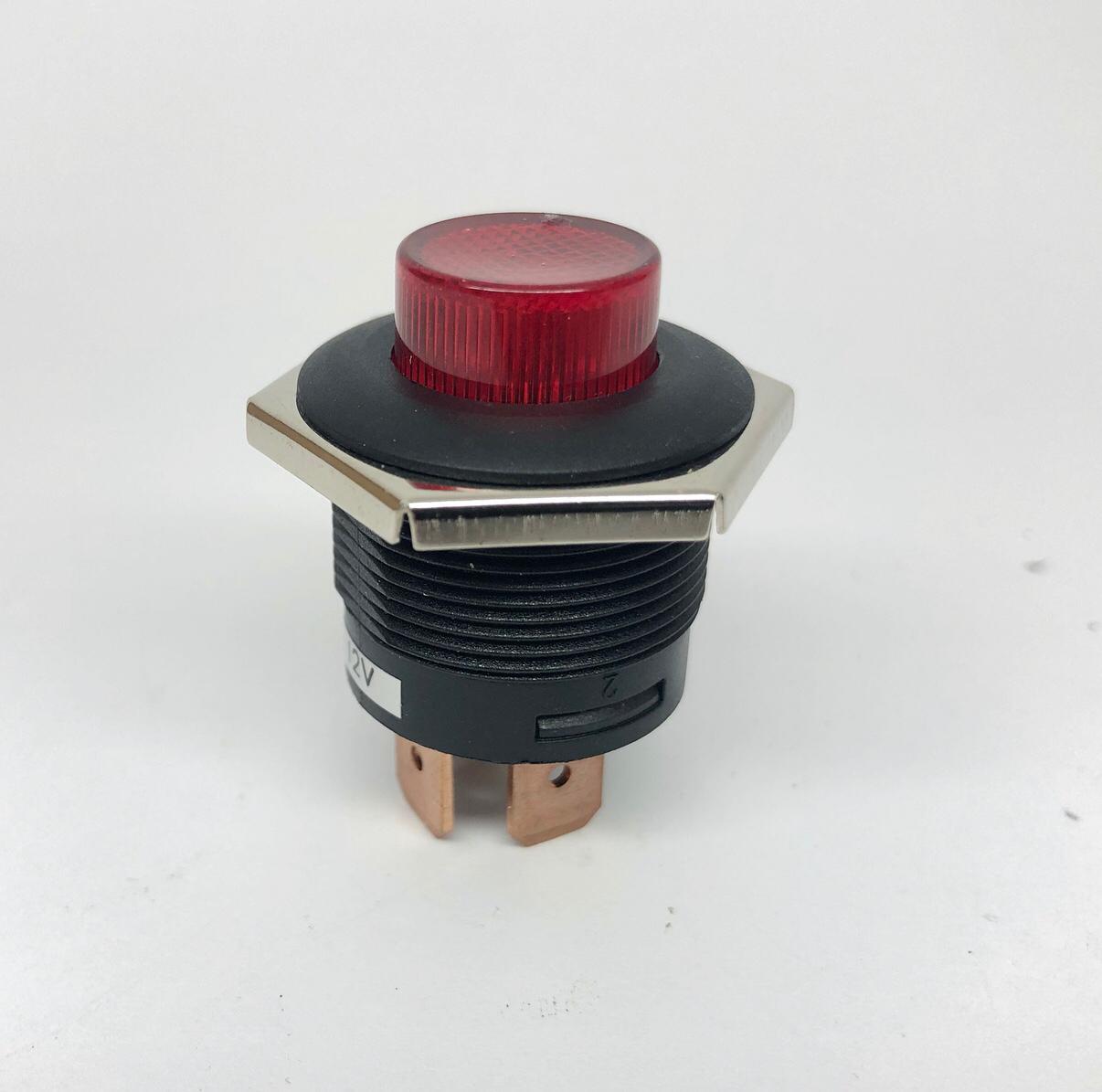 BUTON (12V LED IŞIKLI) (FİŞLİ) (22 MM) KIRMIZI
