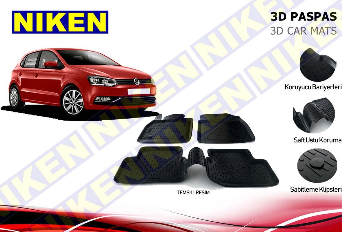 3D ARAÇ PASPASI (SİYAH) (4 PARÇA) VW POLO 2009-2016