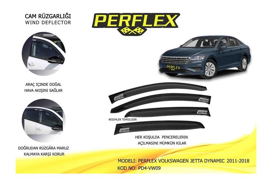 PERFLEX CAM RÜZGARLIĞI MUGEN TİPİ VW JETTA DYNAMIC 2011-2018 (4 AD)