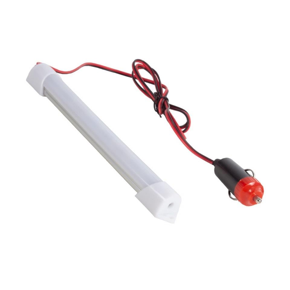 12V FLORESAN TAVAN LAMBASI LEDLİ BEYAZ  ÇAKMAK FİŞLİ (BUZLU CAM) (15 CM)