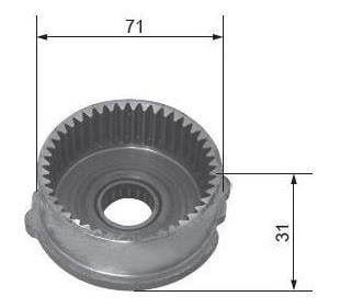 MARŞ REDÜKTÖR DİŞLİ YUVASI MITSUBISHI TİPİ (METAL) (44 DİŞ) (ORTA BURÇ İÇ:17.5 MM) MITSUBISHI L300