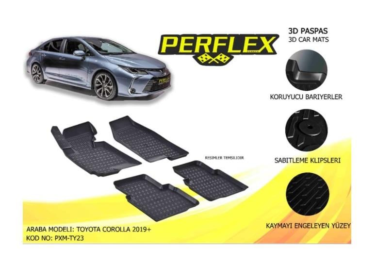 3D ARAÇ PASPASI (SİYAH) (4 PARÇA) TOYOTA COROLLA 2019 > 