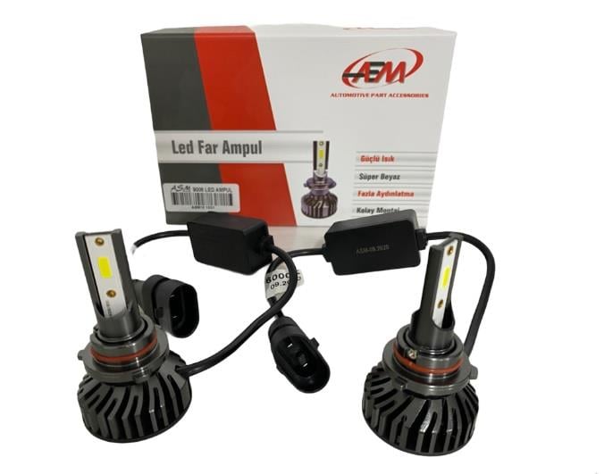 12V HB4 9006 DOB LED XENON FAR AMPUL SETİ 6000K 8000 LÜMEN CANBUS