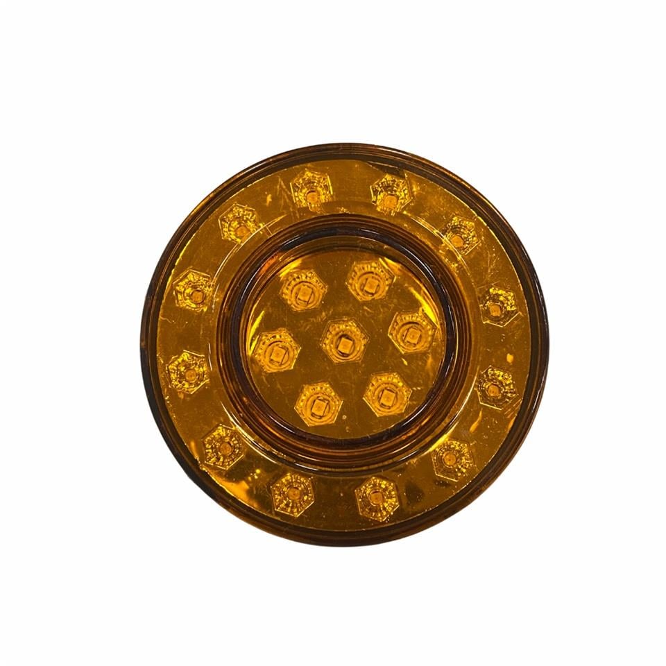 24V SİNYAL LAMBASI (19 LEDLİ) YUVARLAK SARI KOMPLE (98*23 MM)