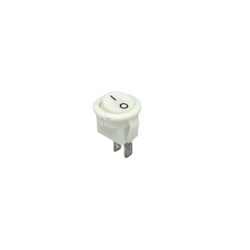 TUŞLU ANAHTAR MINI YUVARLAK BEYAZ (2 FİŞ) (ON-OFF) (6A 250V / 10A 125V AC) (15 MM) KCD1 YIXING