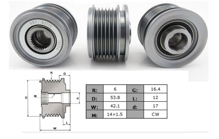 ALTERNATÖR KASNAK RULMANLI 6-KANAL FORD C-MAX/FIESTA/FOCUS/FUSION/KUGA-JEEP-MAZDA-VOLVO