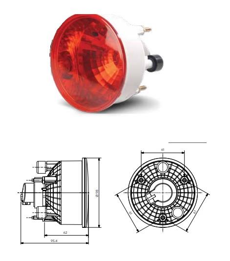 FARBA ARKA SİS LAMBASI YUVARLAK (SOKETLİ) (98 MM) (13282) OTOKAR-TEMSA