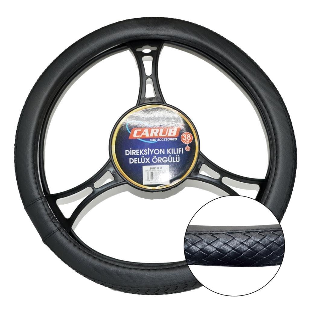 DİREKSİYON KILIFI SİYAH (SUNİ DERİ) (38 CM)