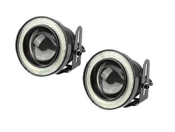 12V SİS LAMBASI MERCEKLİ BEYAZ YUVARLAK LED ANGEL TÜP 89 MM (2 AD)