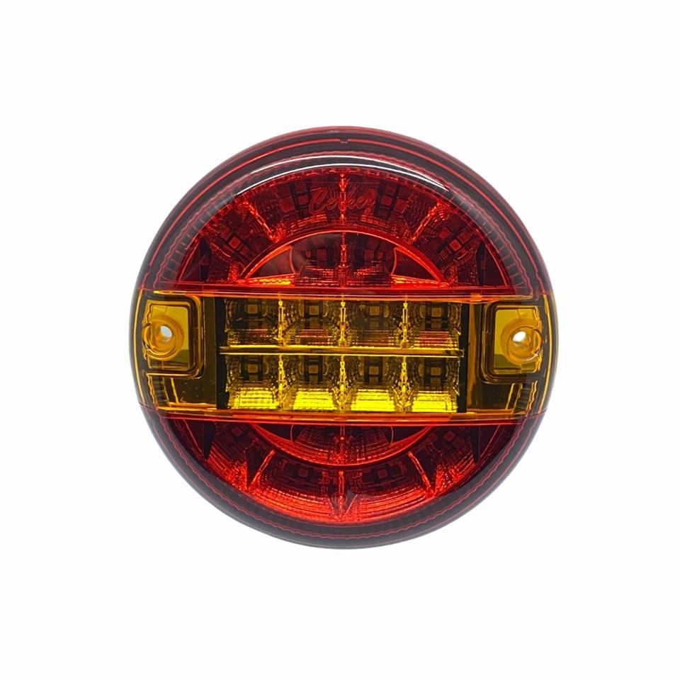ÇERKEZ 24V STOP LAMBASI YUVARLAK (LEDLİ) (3 FONKSİYONLU) (SARI-KIRMIZI) (140*50 MM)