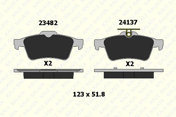 KALE ARKA FREN BALATASI CITROEN-FORD-MAZDA-OPEL-RENAULT-VOLVO