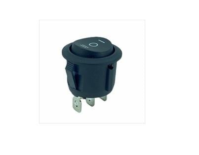 TUŞLU ANAHTAR YUVARLAK (20 MM) (3 FİŞ) (ON)-OFF-(ON) YAYLI