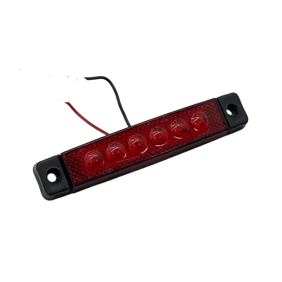12V-24V PARMAK LAMBA 6 LEDLİ KIRMIZI (96*18 MM)