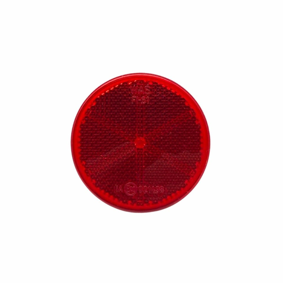 YUVARLAK REFLEKTÖR DELİKLİ KIRMIZI (60 MM)