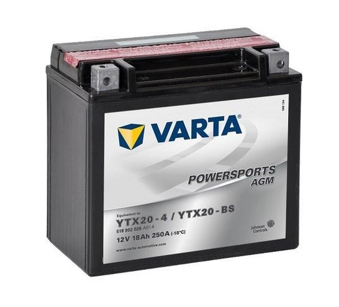 VARTA 12V 18 AH MOTOSİKLET AKÜSÜ 250 A (EN) (174*86*153) (YTX20-BS) (TERS)