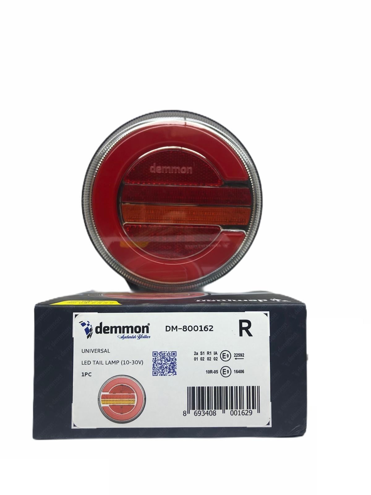 12V-24V STOP LAMBASI YUVARLAK (NEON LEDLİ) (3 FONKSİYONLU) (KIRMIZI-SARI) KABLOLU (140*35 MM) SAĞ