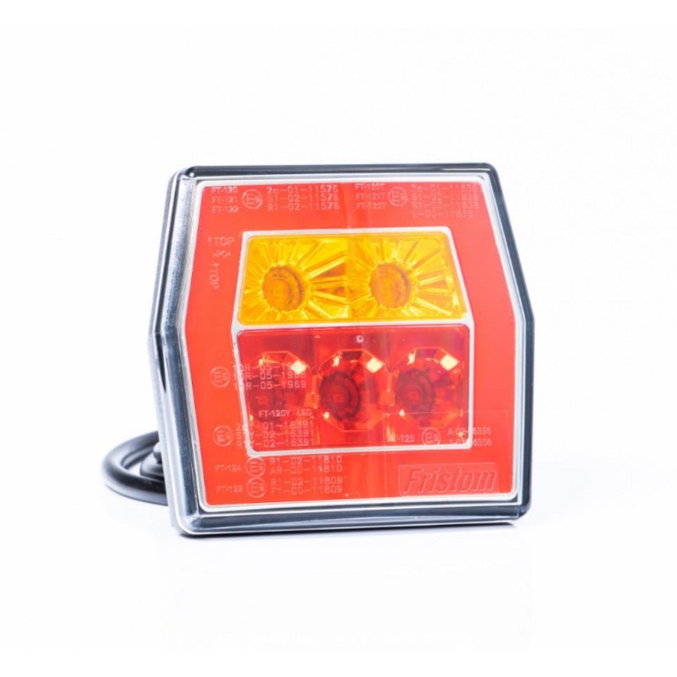 FRISTOM 12V-24V STOP LAMBASI KARE (LEDLİ) (KIRMIZI-SARI) (100*100 MM) E9