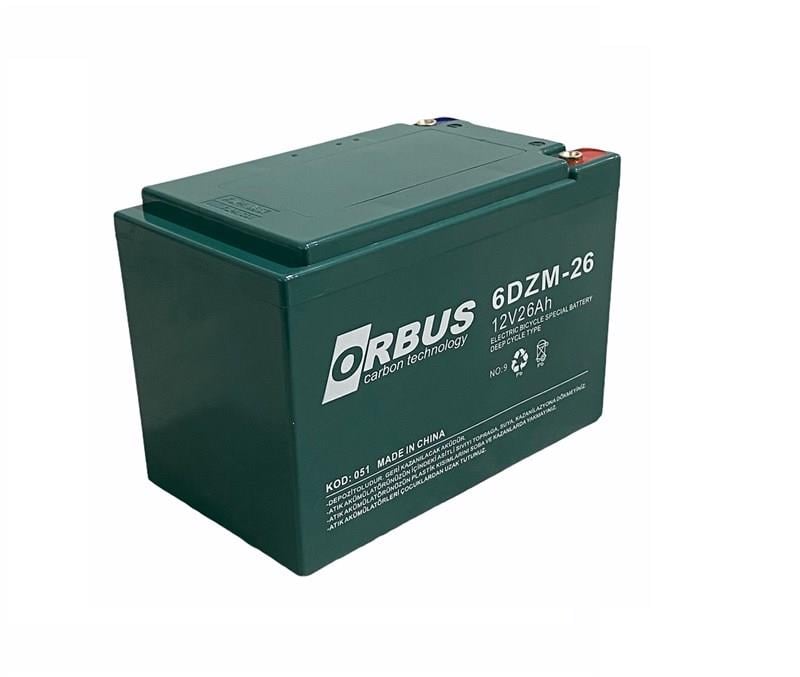 ORBUS 12V 26 AH ELEKTRİKLİ BİSİKLET AKÜSÜ DEEP CYCLE (185*104*130) (7,3 KG)