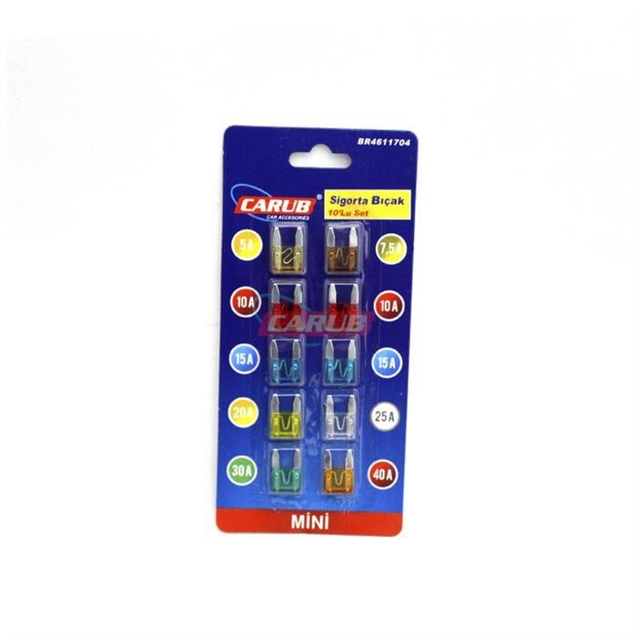 MİNİ BIÇAK SİGORTA KARIŞIK (5 A*10 A*15 A*20 A*30 A) (10 AD)