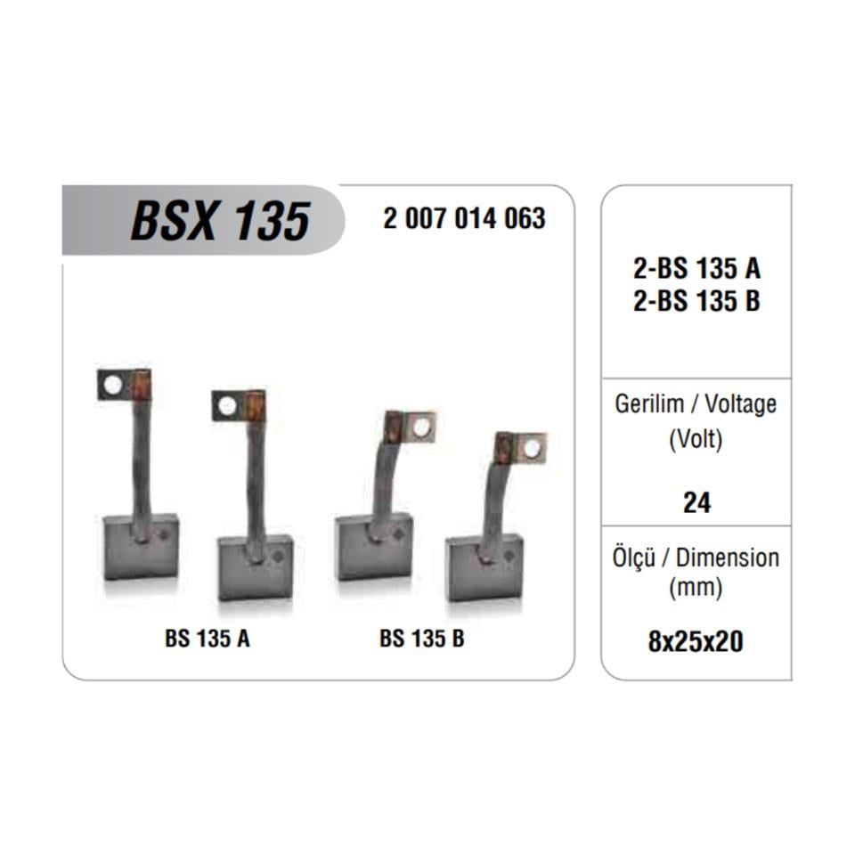 MEGA 24V MARŞ KÖMÜRÜ BOSCH TİPİ BSX-135 (KABLO KALINLIĞI 4 MM) (4 AD) EM MERCEDES 302 OTOBÜS