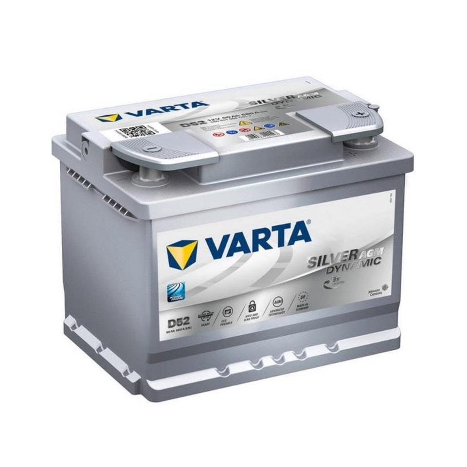 VARTA 12V 60 AH AKÜ AGM SILVER DYNAMIC CCA 680 A (EN) (START-STOP) (242*175*190)