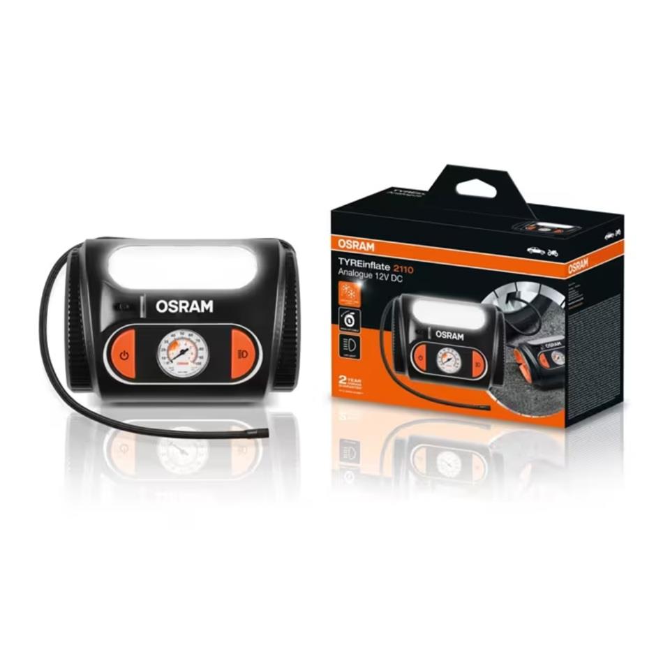 OSRAM 12V LASTİK ŞİŞİRME HAVA KOMPRESÖRÜ 120W (0-100 PSI / 0-6.9 BAR / 3.5 DK) (DİJİTAL)