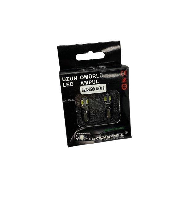 12V 53 AMPUL 6 LEDLİ BEYAZ (BA9S) (2 AD)