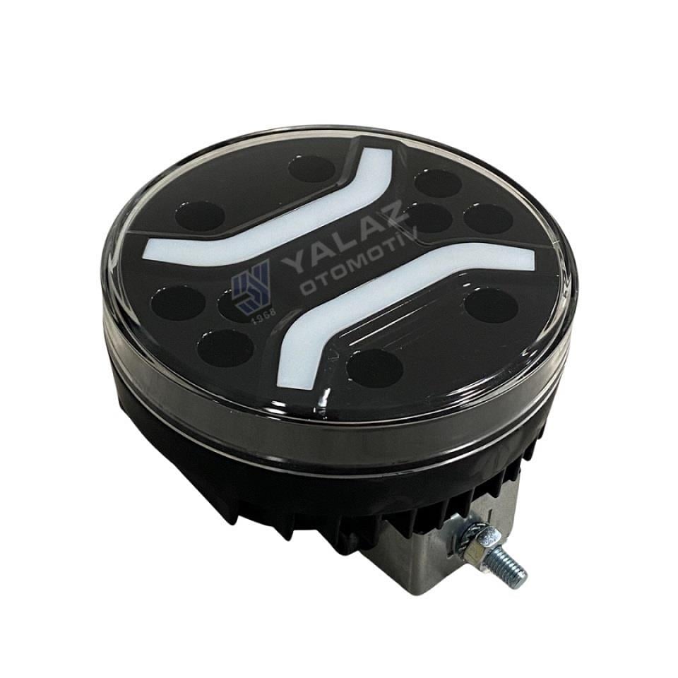 12V-24V LED LAMBA OFF-ROAD YUVARLAK (182*69 MM) (SİYAH) LEDLİ SARI-BEYAZ