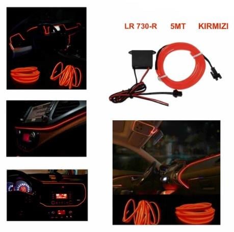 12V NEON IŞIKLI KABLO KIRMIZI TEK RÖLELİ (KABLOLU) (5 MT)