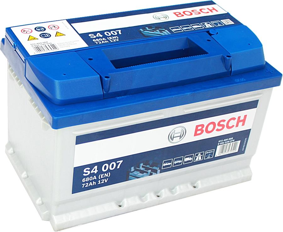 BOSCH 12V 72 AH AKÜ 680 A (EN) (S4 007) (278*175*175) (ALÇAK)