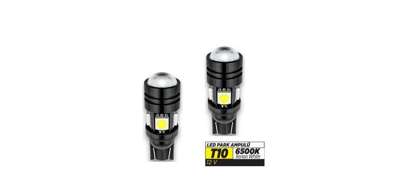 12V DİPSİZ T10 (5 LEDLİ) BEYAZ 6500K (MERCEKLİ) (2 AD)