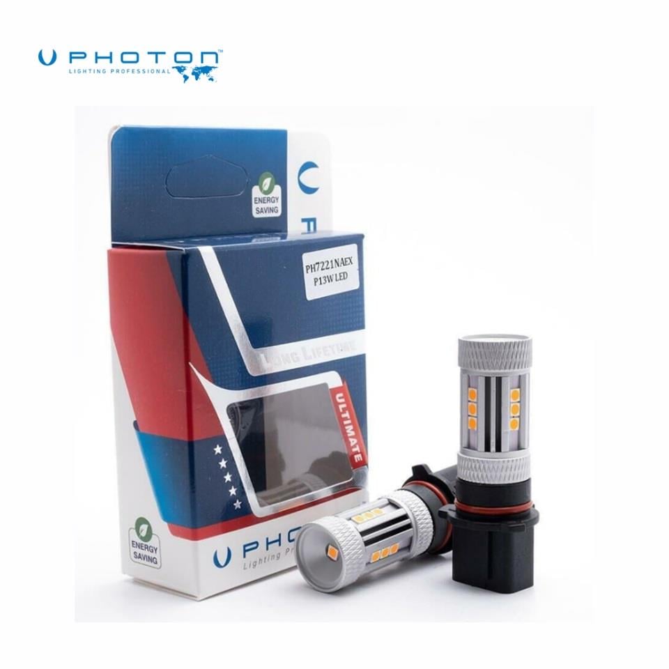 PHOTON 12V GÜNDÜZ SÜRÜŞ AMPULÜ (12+1 LEDLİ) SOKETLİ SARI P13W
