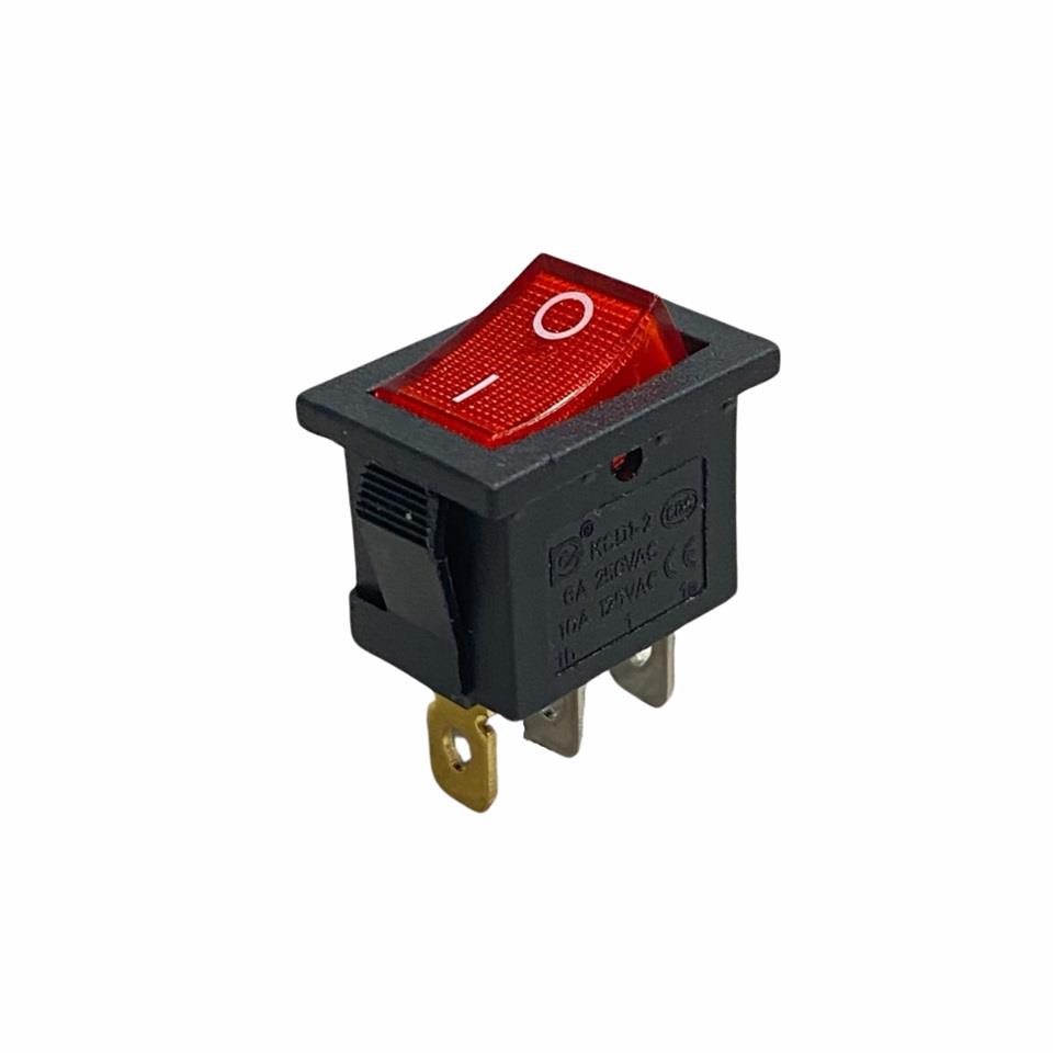 TUŞLU ANAHTAR MİNİ IŞIKLI (3 FİŞ) (ON-OFF) (20*12 MM) KIRMIZI