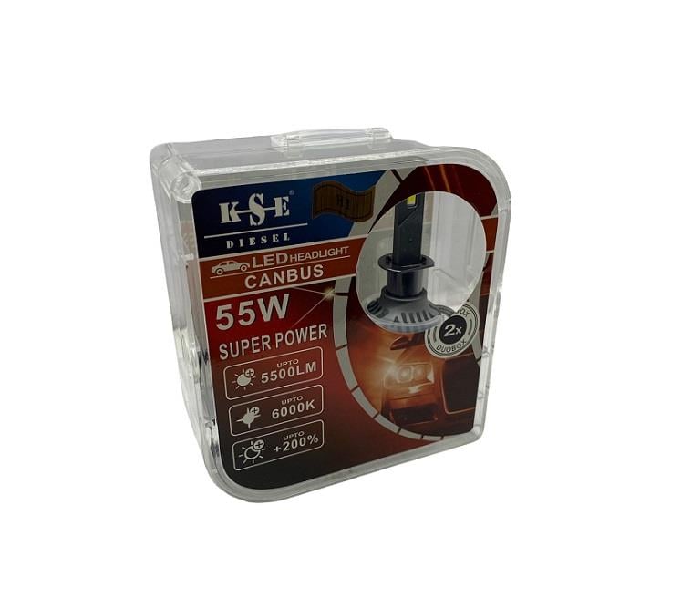 KSE DIESEL 12V H1 CSP LED XENON FAR AMPUL SETİ 6000K 11000 LÜMEN 55W +%200 CANBUS