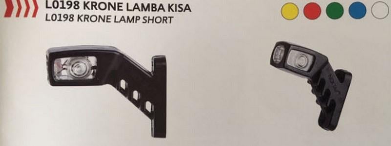 24V DORSE DIŞ İŞARET BOYNUZ LAMBA KISA EĞRİ (LEDLİ)