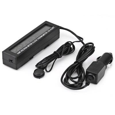 12V-24V TERMOMETRE İÇ DIŞ+ALARM+ZAMAN SAATİ VOLTMETRE ÇAKMAK FİŞLİ DİKDÖRTGEN