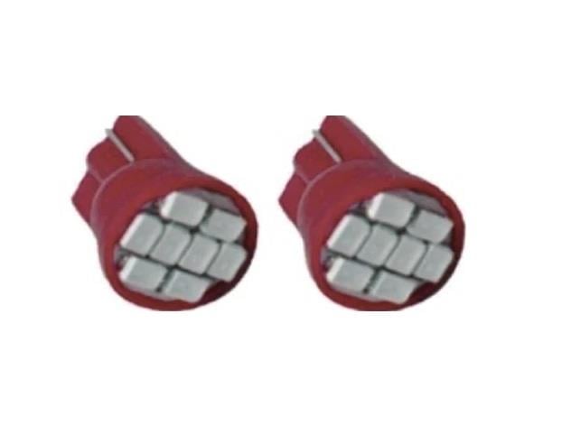 12V DİPSİZ AMPUL T10 (8 LEDLİ) KIRMIZI (2 AD)
