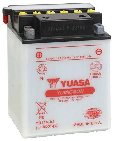 YUASA 12V 14 AH MOTOSİKLET AKÜSÜ 190 A (EN) (136*91*178) (YB14A-A2) (TERS KUTUP) 