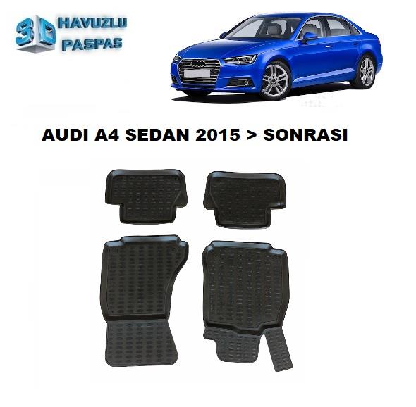 3D ARAÇ PASPASI (SİYAH) (4 PARÇA) AUDI A4 SEDAN 2015 > 