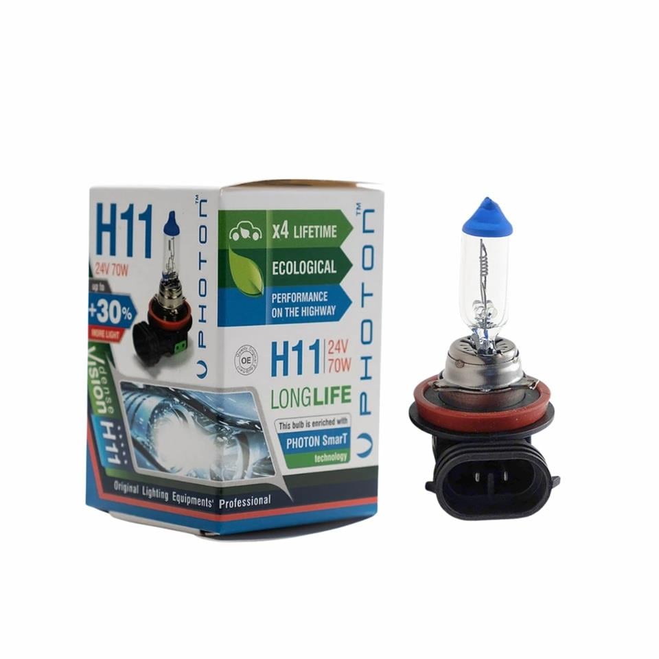 PHOTON 24V H11 AMPUL 70W +%30 FAZLA IŞIK (UZUN ÖMÜRLÜ)