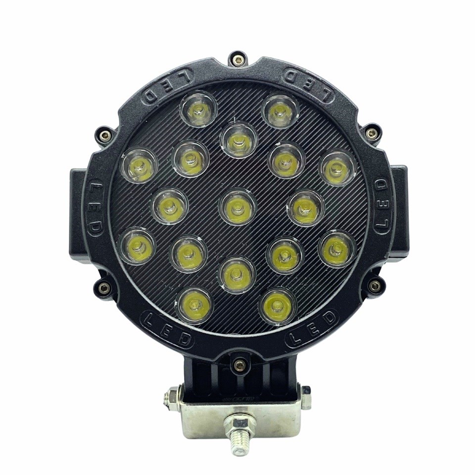 12V-36V LED LAMBA OFF-ROAD 51W (17 X 3W) (YUVARLAK) (155*155 MM) (SİYAH)