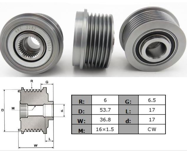 ALTERNATÖR KASNAK RULMANLI 6-KANAL FORD MONDEO III
