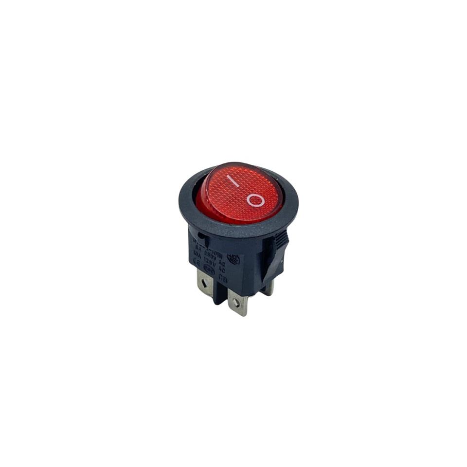 TUŞLU ANAHTAR YUVARLAK IŞIKLI (4 FİŞ) (ON-OFF) (20 MM)
